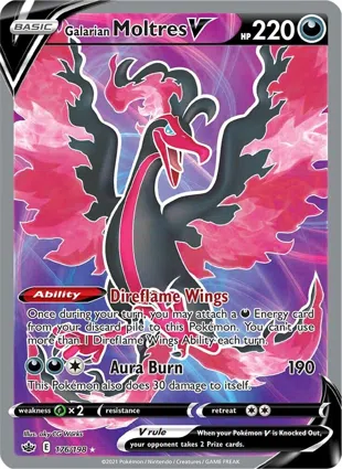 Galarian Moltres V 176/198 Chilling Reign