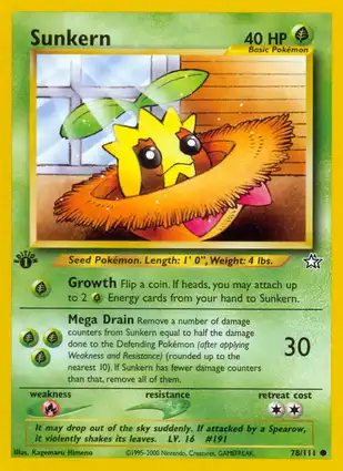 Sunkern 78/111 Neo Genesis 1st Edition