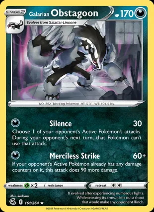 Galarian Obstagoon 161/264 Fusion Strike