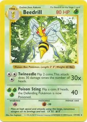 Beedrill 17/102 Base Set Shadowless