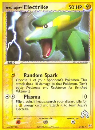 Team Aqua's Electrike 27/95 EX Team Magma vs Team Aqua