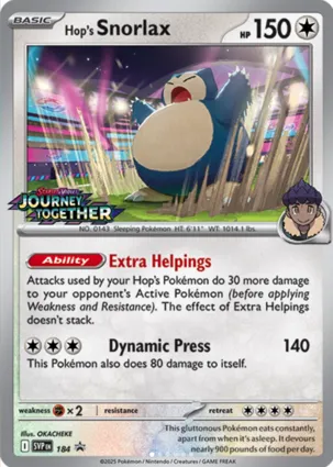 Hop's Snorlax 184 Scarlet & Violet Promos