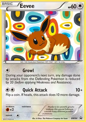 Eevee BW94 Black & White Promos