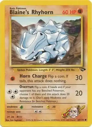 Blaine's Rhyhorn 65/132 Gym Challenge