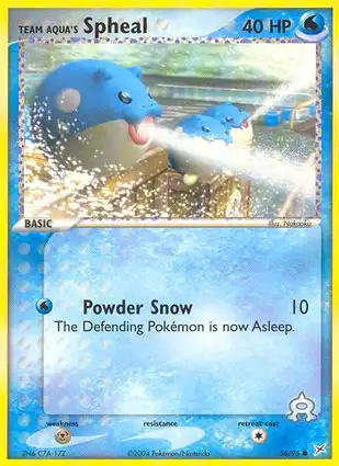 Team Aqua's Spheal 56/95 EX Team Magma vs Team Aqua