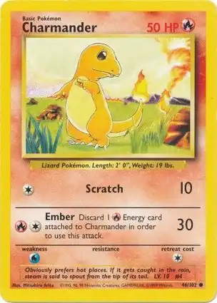 Charmander 46/102 Base Set Unlimited