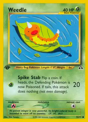 Weedle 70/75 Neo Discovery 1st Edition