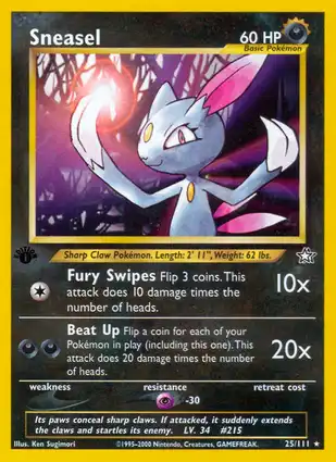 Sneasel 25/111 Neo Genesis 1st Edition