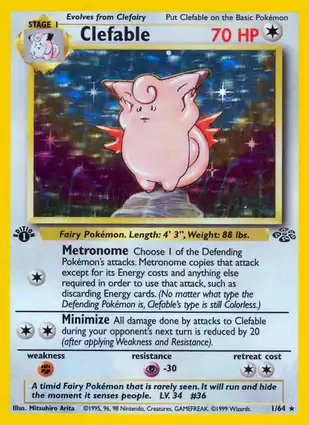 Clefable 1/64 Jungle 1st Edition