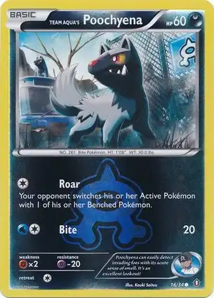 Team Aqua's Poochyena 16/34 Double Crisis