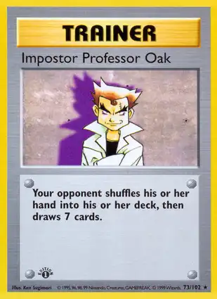 Impostor Professor Oak 73/102 Base Set 1st Edition