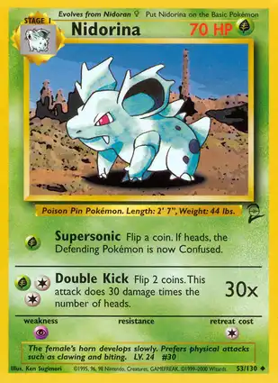 Nidorina 53/130 Base Set 2