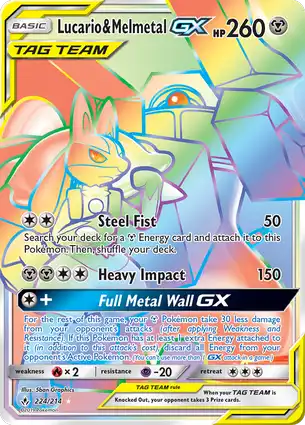 Lucario & Melmetal-GX 224/214 Unbroken Bonds