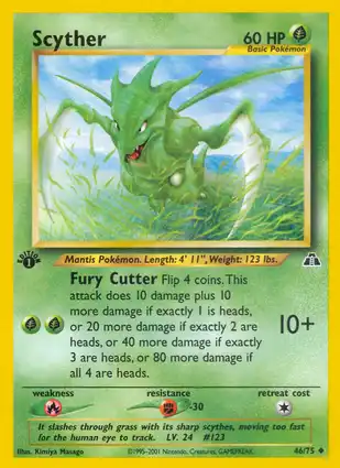 Scyther 46/75 Neo Discovery 1st Edition