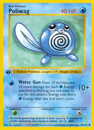 Poliwag 59/102 Base Set 1st Edition