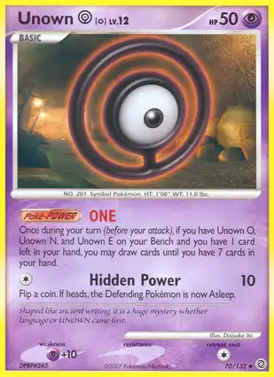 Unown O 70/132 Secret Wonders