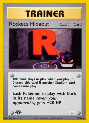 Rocket's Hideout 63/64 Neo Revelation 1st Edition