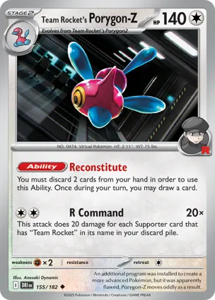 Team Rocket's Porygon-Z 155/182 Destined Rivals