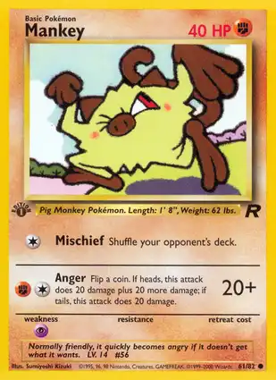 Mankey 61/82 Team Rocket 1st Edition