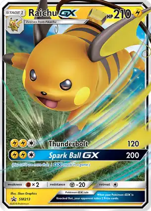 Raichu GX SM213 Sun & Moon Promos
