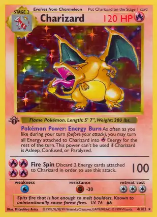 Charizard 4/102 Base Set 1st Edition