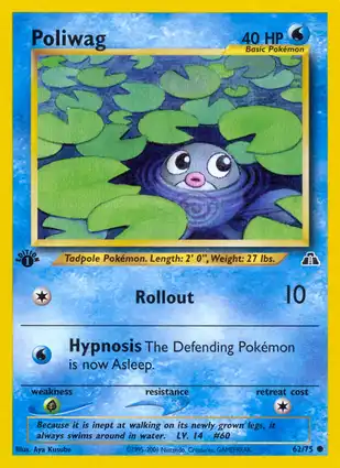 Poliwag 62/75 Neo Discovery 1st Edition