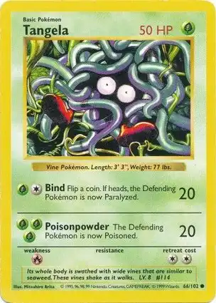 Tangela 66/102 Base Set Shadowless