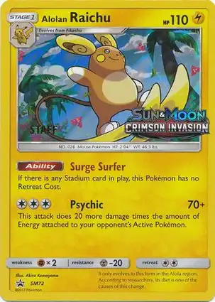 Alolan Raichu SM72 Sun & Moon Promos