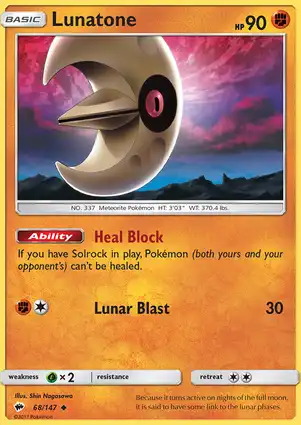 Lunatone 68/147 Burning Shadows