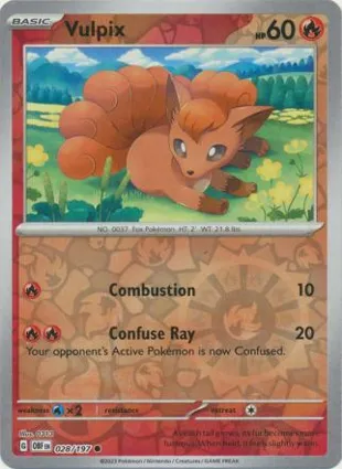 Vulpix 028/197 Obsidian Flames