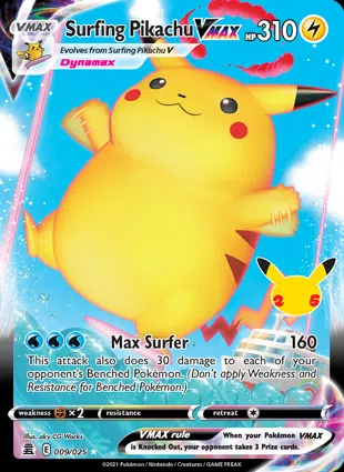 Surfing Pikachu VMAX 009/025 Celebrations