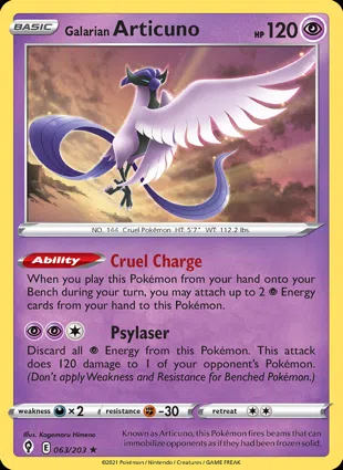 Galarian Articuno 063/203 Evolving Skies