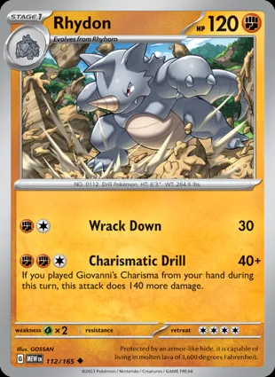 Rhydon 112/165 Scarlet & Violet 151