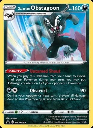 Galarian Obstagoon SWSH059 Sword & Shield Promos