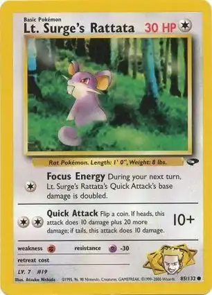 Lt. Surge's Rattata 85/132 Gym Challenge