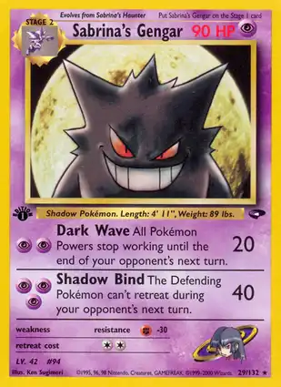 Sabrina's Gengar 29/132 Gym Challenge 1st Edition