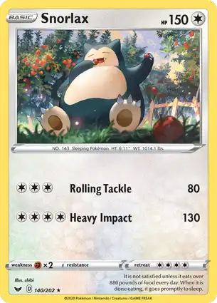 Snorlax 140/202 Sword & Shield