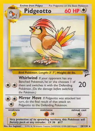 Pidgeotto 28/130 Base Set 2