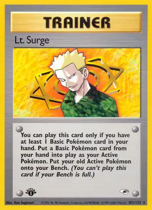 Lt. Surge 101/132 Gym Heroes 1st Edition