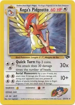 Koga's Pidgeotto 27/132 Gym Challenge