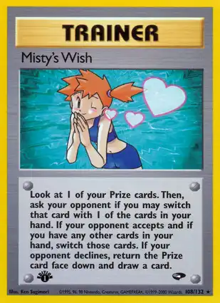 Misty's Wish 108/132 Gym Challenge 1st Edition