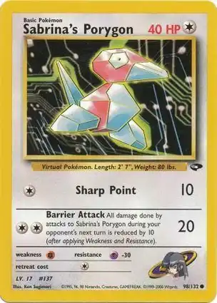 Sabrina's Porygon 98/132 Gym Challenge