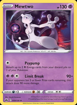 Mewtwo 059/159 Crown Zenith