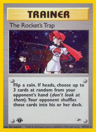 The Rocket's Trap 19/132 Gym Heroes 1st Edition