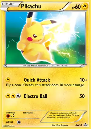 Pikachu BW54 Black & White Promos