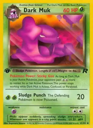 Dark Muk 41/82 Team Rocket 1st Edition