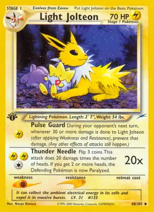 Light Jolteon 48/105 Neo Destiny 1st Edition