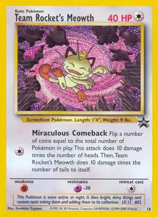 Team Rocket's Meowth 18 Wizards of the Coast Promos