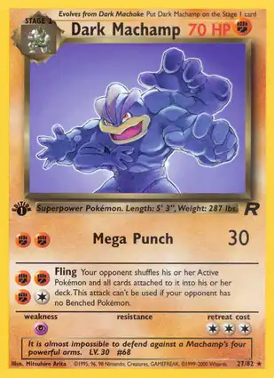 Dark Machamp 27/82 Team Rocket 1st Edition
