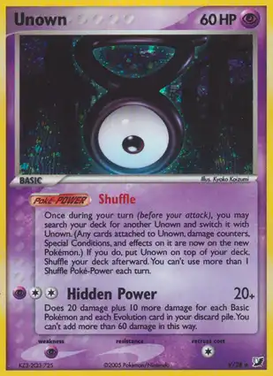 Unown V/28 EX Unseen Forces
